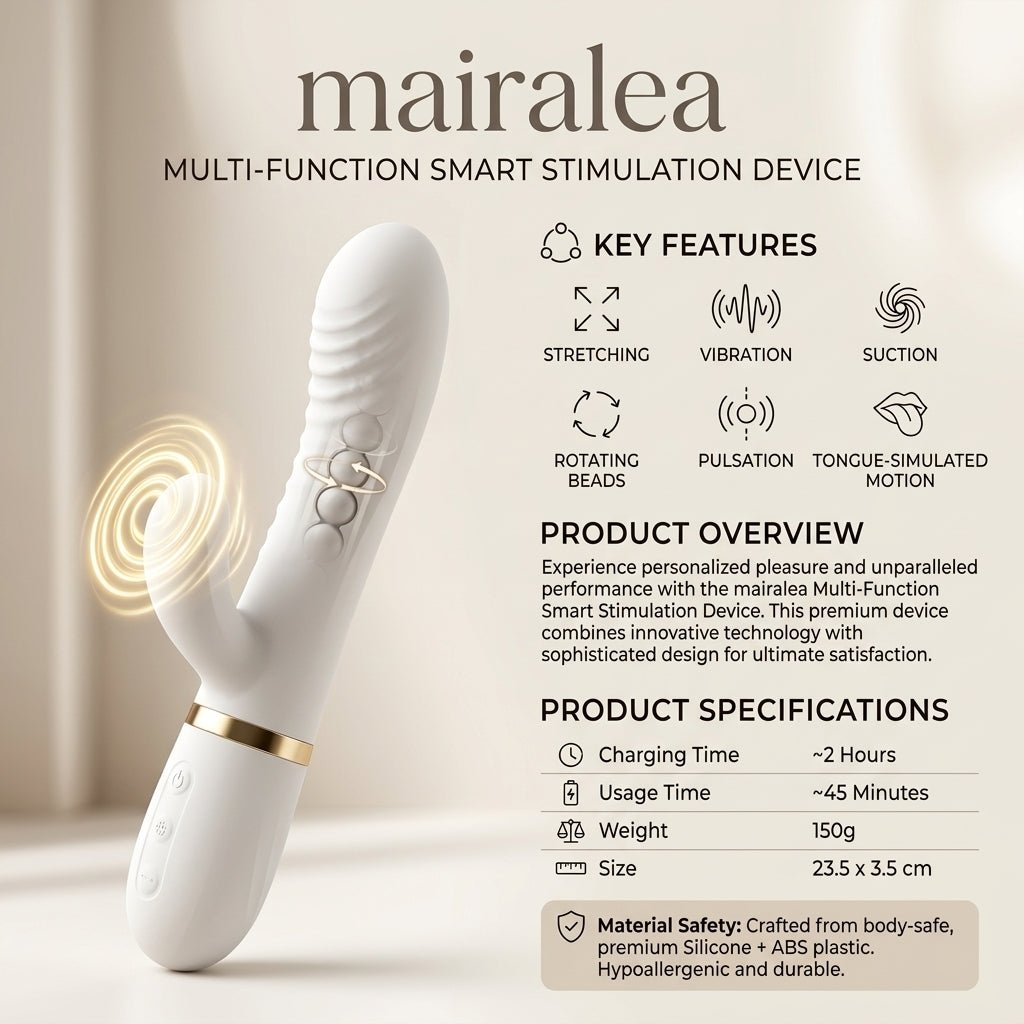 Suction Vibrator – Rotating Bead & Telescopic Stimulation Massager - Mairalea