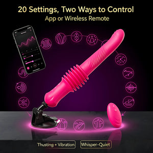 Thrusting Dildo with Automatic Motion, Vibration & APP Control - Mairalea