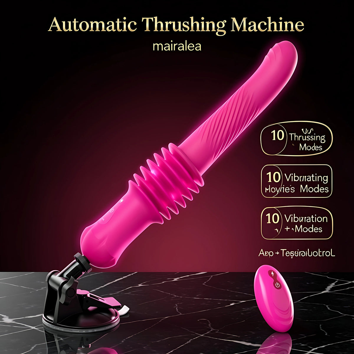 Thrusting Dildo with Automatic Motion, Vibration & APP Control - Mairalea