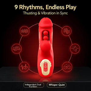 Thrusting Dildo with Automatic Motion, Vibration & Remote Control - Mairalea