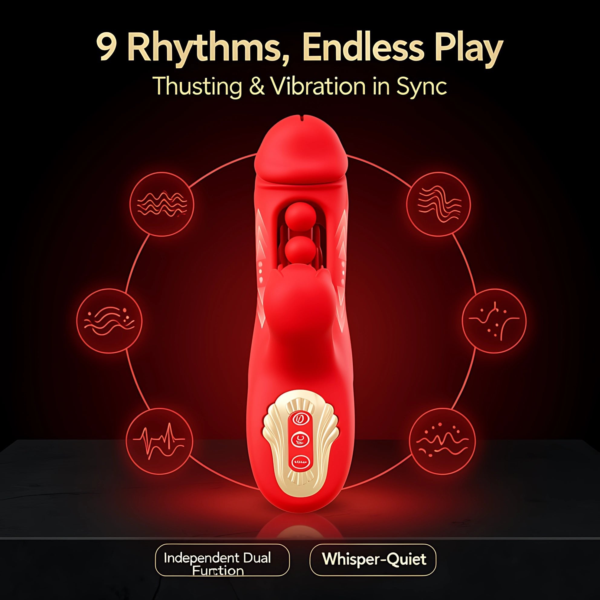 Thrusting Dildo with Automatic Motion, Vibration & Remote Control - Mairalea