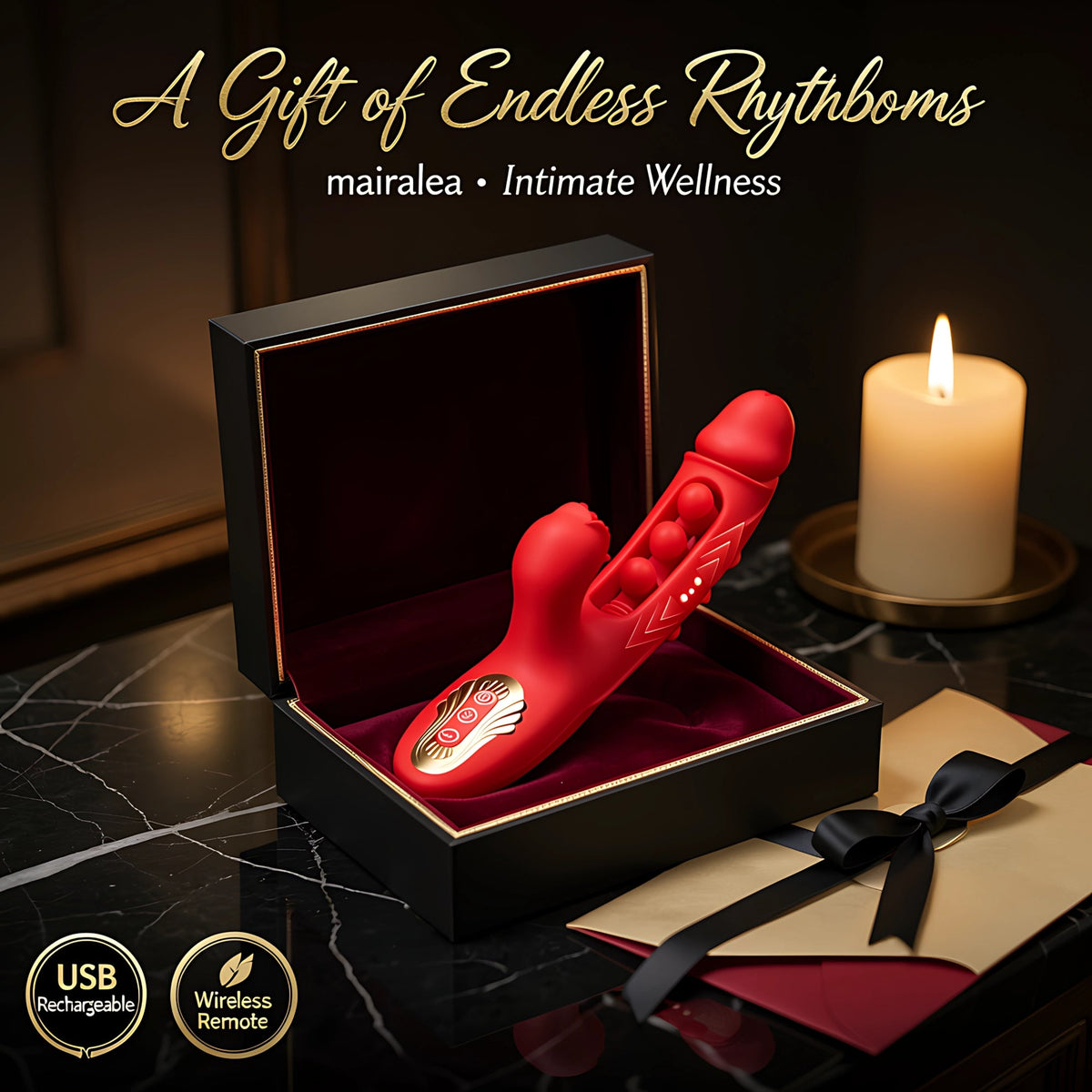 Thrusting Dildo with Automatic Motion, Vibration & Remote Control - Mairalea