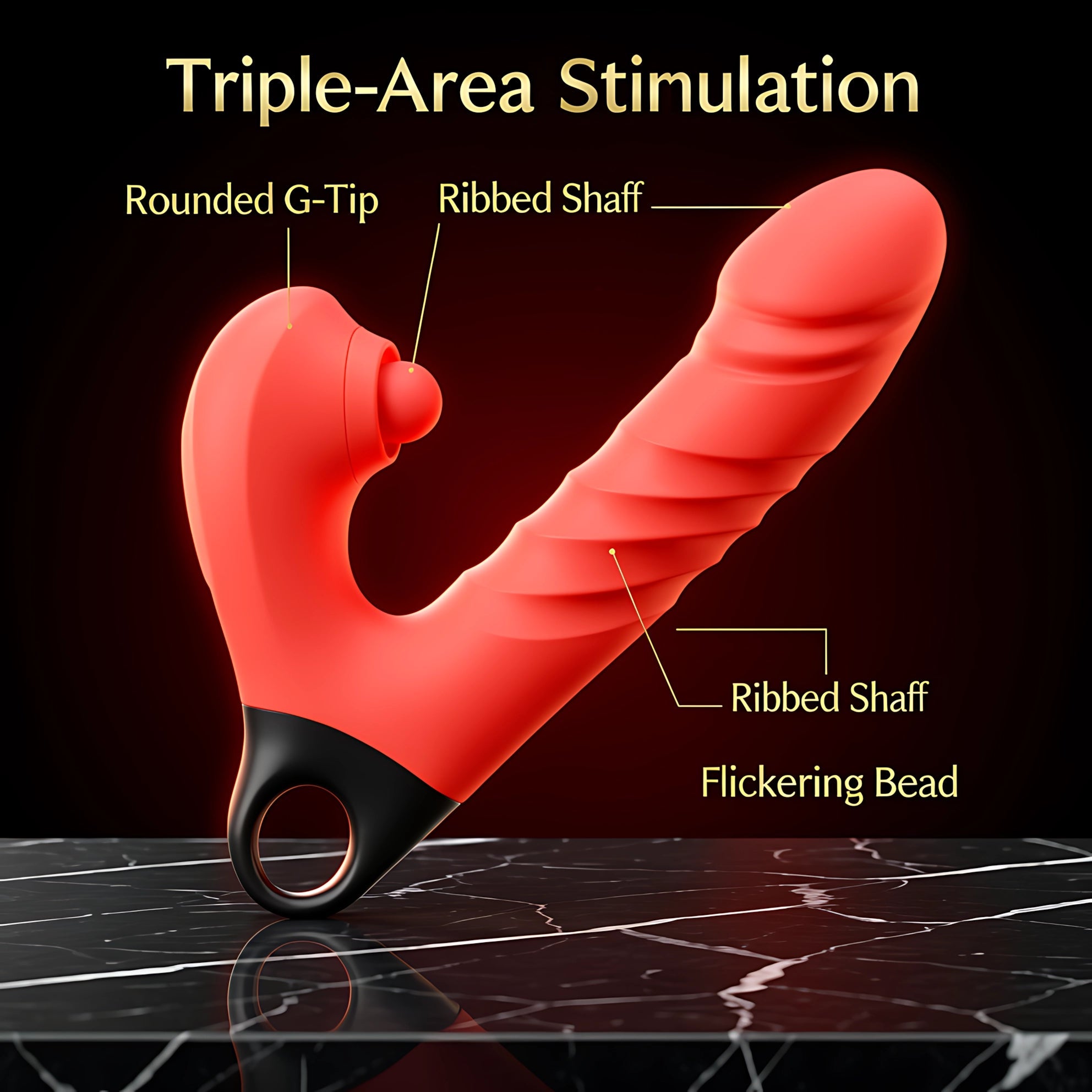 Thrusting Vibrating Dildo 3-in-1 G Spot Rabbit Vibrator with Clitoral Stimulator, 18 Modes Sex Toy - Mairalea