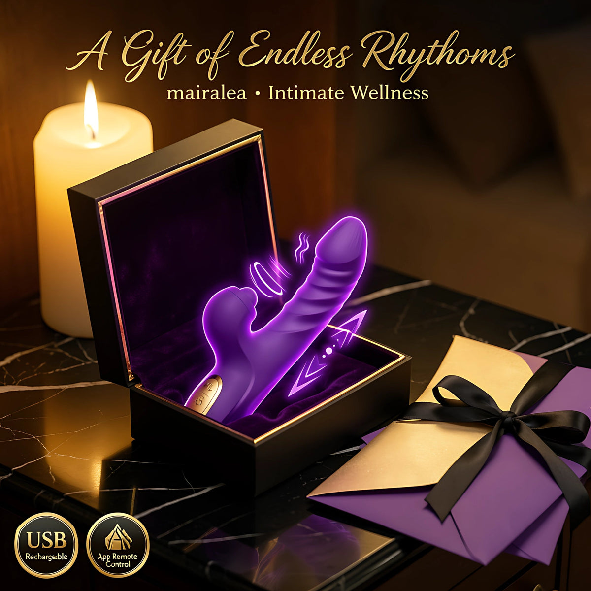 Thrusting Vibrator Rabbit Dildo with Dual Motor & Remote Control - Mairalea