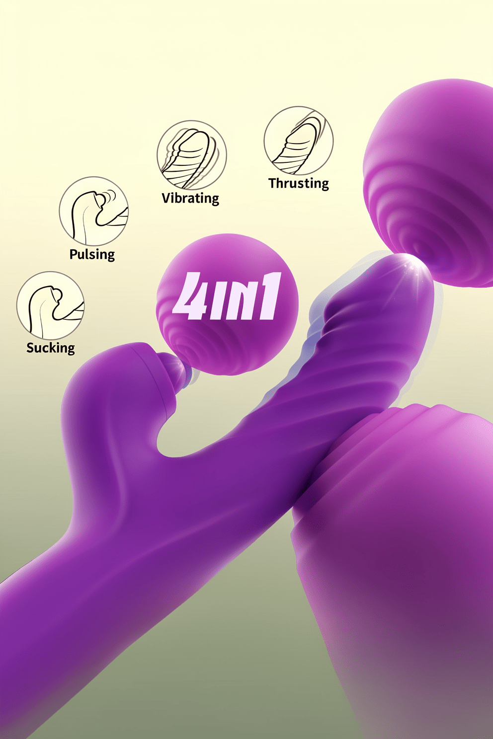 Toendi Thrusting Dildo Rabbit Vibrator for Women, G Spot Clitoral Vibrators | 10 Vibration Modes, 7 Thrusting Modes, Licking Function, G Spot & Clitoral Stimulation, For Couples Adult Sex Toys Games - Mairalea