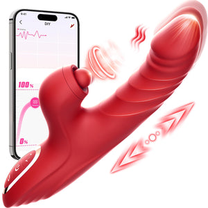 Toendi Thrusting Dildo Rabbit Vibrator for Women, G Spot Clitoral Vibrators | 10 Vibration Modes, 7 Thrusting Modes, Licking Function, G Spot & Clitoral Stimulation, For Couples Adult Sex Toys Games - Mairalea