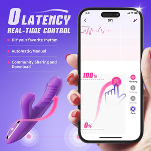 Toendi Thrusting Dildo Rabbit Vibrator for Women, G Spot Clitoral Vibrators | 10 Vibration Modes, 7 Thrusting Modes, Licking Function, G Spot & Clitoral Stimulation, For Couples Adult Sex Toys Games - Mairalea