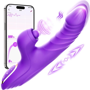 Toendi Thrusting Dildo Rabbit Vibrator for Women, G Spot Clitoral Vibrators | 10 Vibration Modes, 7 Thrusting Modes, Licking Function, G Spot & Clitoral Stimulation, For Couples Adult Sex Toys Games - Mairalea