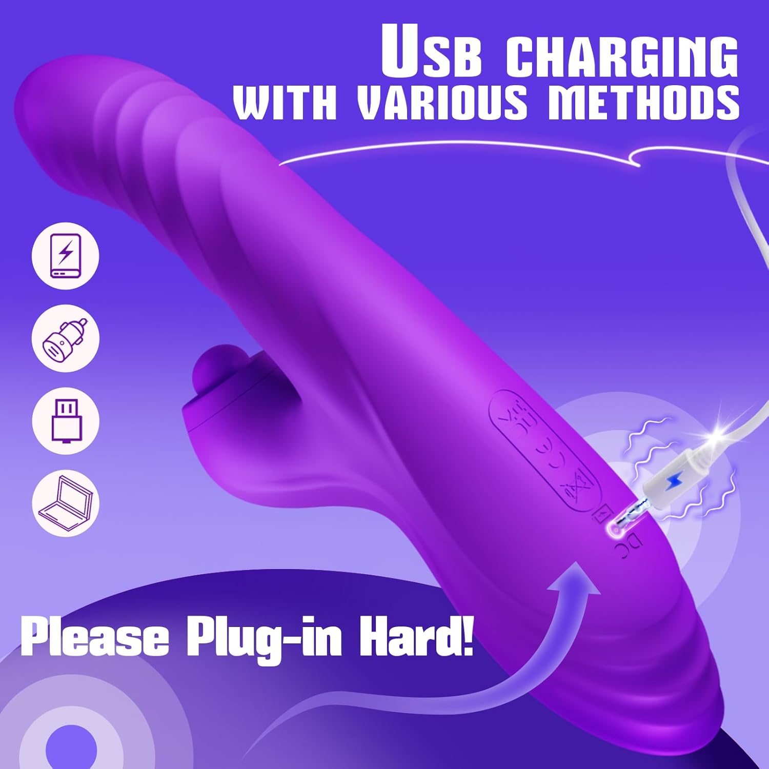 Toendi Thrusting Dildo Rabbit Vibrator for Women, G Spot Clitoral Vibrators | 10 Vibration Modes, 7 Thrusting Modes, Licking Function, G Spot & Clitoral Stimulation, For Couples Adult Sex Toys Games - Mairalea