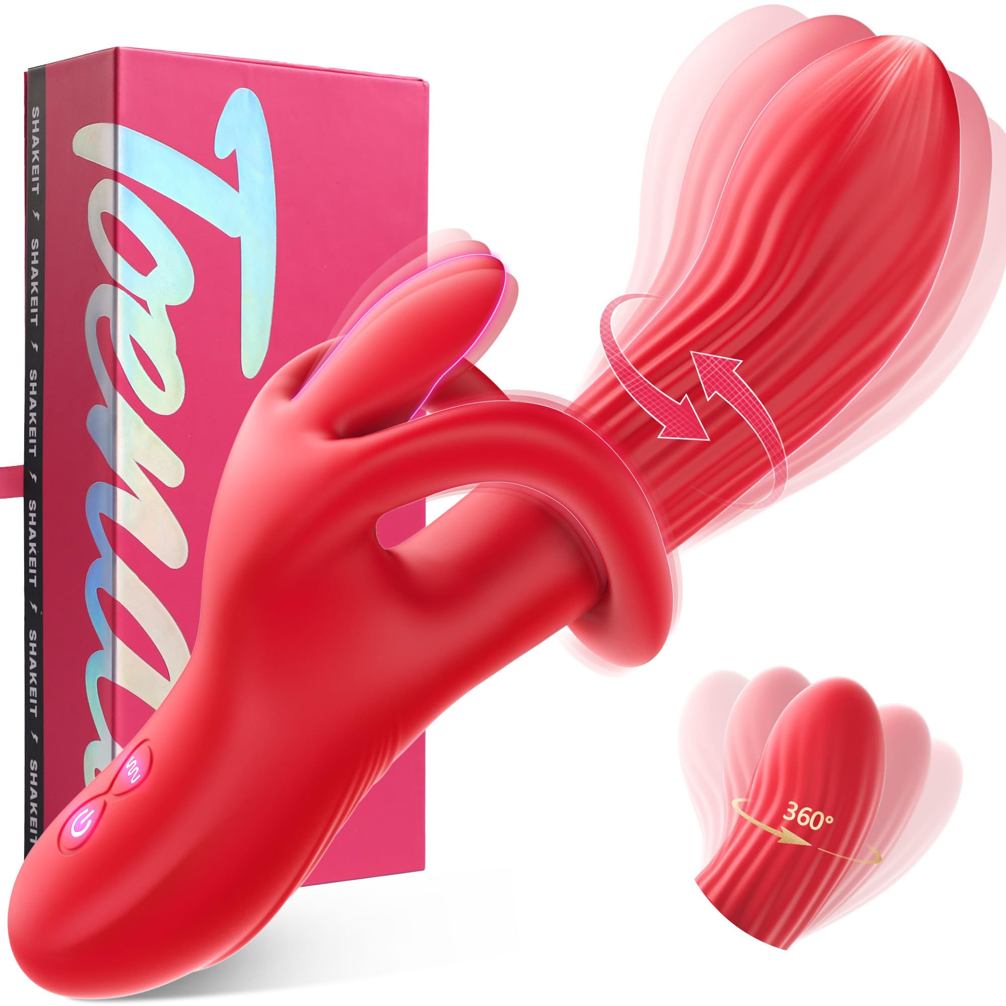Toendi Thrusting Dildo Rabbit Vibrator for Women, G Spot Clitoral Vibrators | 10 Vibration Modes, 7 Thrusting Modes, Licking Function, G Spot & Clitoral Stimulation, For Couples Adult Sex Toys Games - Mairalea