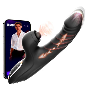 Toendi Thrusting Dildo Rabbit Vibrator for Women, G Spot Clitoral Vibrators | 10 Vibration Modes, 7 Thrusting Modes, Licking Function, G Spot & Clitoral Stimulation, For Couples Adult Sex Toys Games - Mairalea