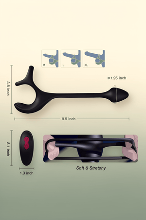 Tracy's Dog Prostate Massager Vibrating Cock Ring, Anal Sex Toys for Men Butt Plug Vibrator with 9 Speed, Penis Ring Vibrator for Testicle Massage, Remote P-Spot Stimulator for Solo Couple, Nexring - Mairalea