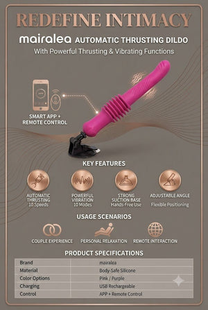Tracy’s Dog Thrusting Dildo - Automatic Sex Machine with Heat, Remote Control & 10 Modes - Mairalea