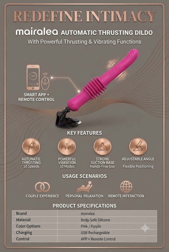 Tracy’s Dog Thrusting Dildo - Automatic Sex Machine with Heat, Remote Control & 10 Modes - Mairalea