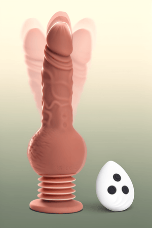 Tracy's Dog Thrusting Dildo Vibrator - Pulse Pounding Dildo G-Spot Anal Stimulator with 10 Vibrating & 3 Bouncing Modes, 9.29 Inch Realistic Strap-On Dildos Adult Sex Toys for Women Men (Drillme) - Mairalea