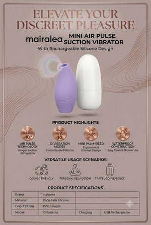Tracy’s Dog Vibrator | Palm Sucking Clitoral & Bullet Massager, 10 Modes - Mairalea