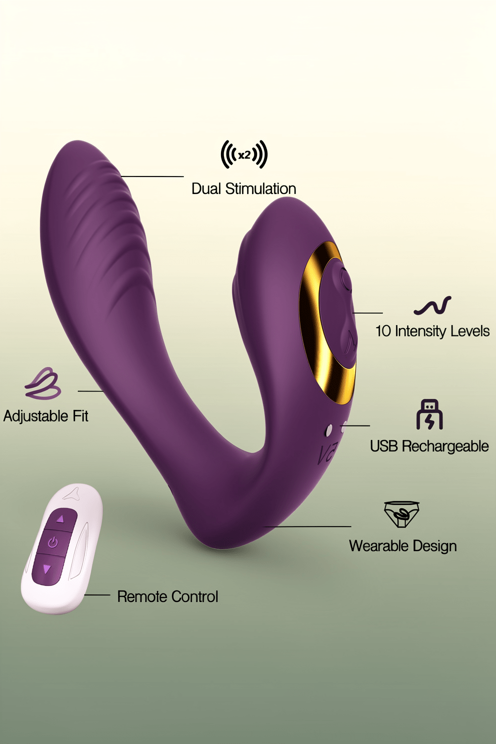 Tracy's Dog Wearable Clitoral G Spot Vibrator, Remote Control Adult Sex Toys for Women Couples Play, Powerful Quiet Panty Vibrators, Flexible Vibrating Stimulator with 10 Vibration, Erotic Massage - Mairalea