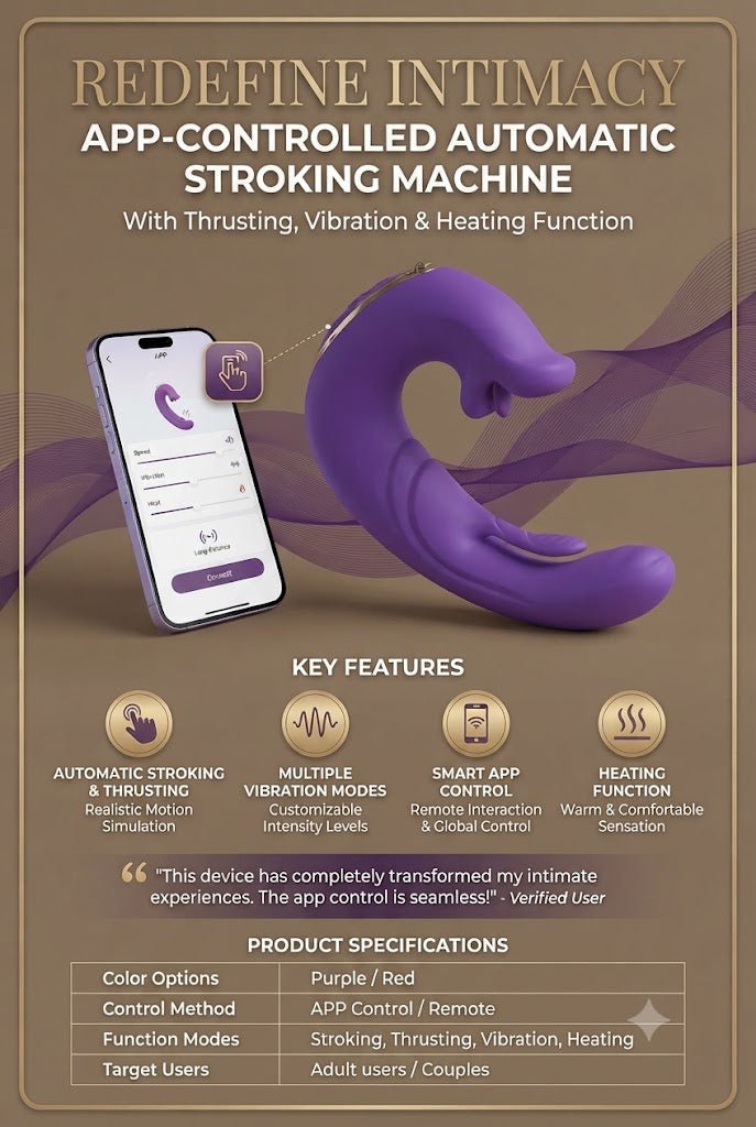 Upgrade Automatic Stroking Machine, App-Control Thrusting Vibrating Heating Male Sex Toy - Mairalea