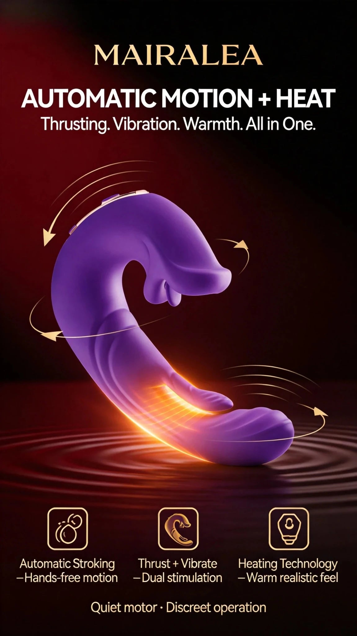 Upgrade Automatic Stroking Machine, App-Control Thrusting Vibrating Heating Male Sex Toy - Mairalea