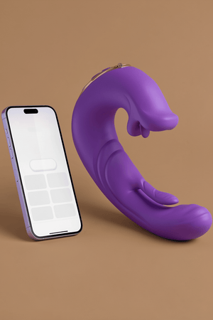 Upgrade Mode Automatic Stroking Machines, Long Distance Vibratoar, Thrusting & Vibrating & Remoter & Heating Mode & App Control X5988V (Purple) - Mairalea