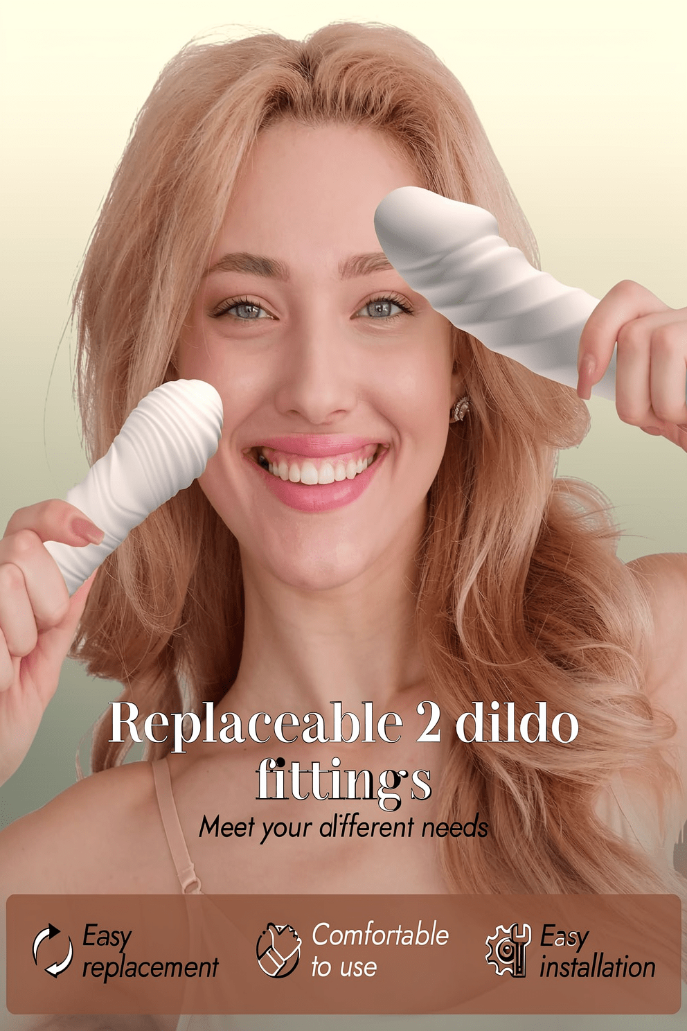UTIMI Thrusting Dildo Sex Machine - 14 Thrusting and Vibration Modes with Heating, Dual-Head, and Suction Cup - Mairalea