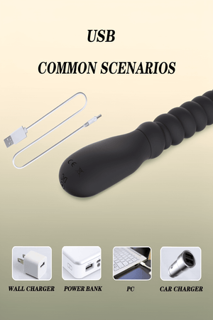 Vibrating Anal Beads Beginner-Friendly Butt Plug Sex Toy | Flexible Silicone G-Spot,Clit & Prostate Stimulator for Couples,10 Vibrations,Rechargeable & Waterproof,Discreet Adult Toy - Mairalea