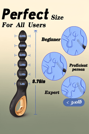 Vibrating Anal Beads Butt Plug, Auknut Rechargeable Flexible Butt Plug Prostate Massager with 10 Vibration Modes Anal Toys, Silicone Anal Beads with Pull Ring Design, Anal Toy for Men Women Couple - Mairalea
