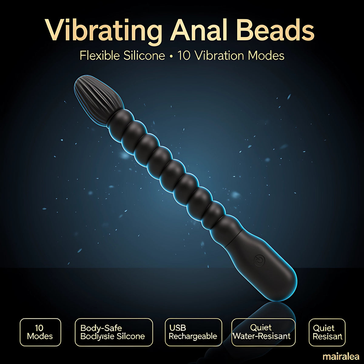 Vibrating Anal Beads | Silicone Butt Plug Anal Training & Prostate Massager Toy - Mairalea