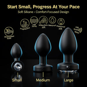 Vibrating Anal Plug with Remote Control | Silicone Butt Plug 10 Modes Prostate Massager - Mairalea