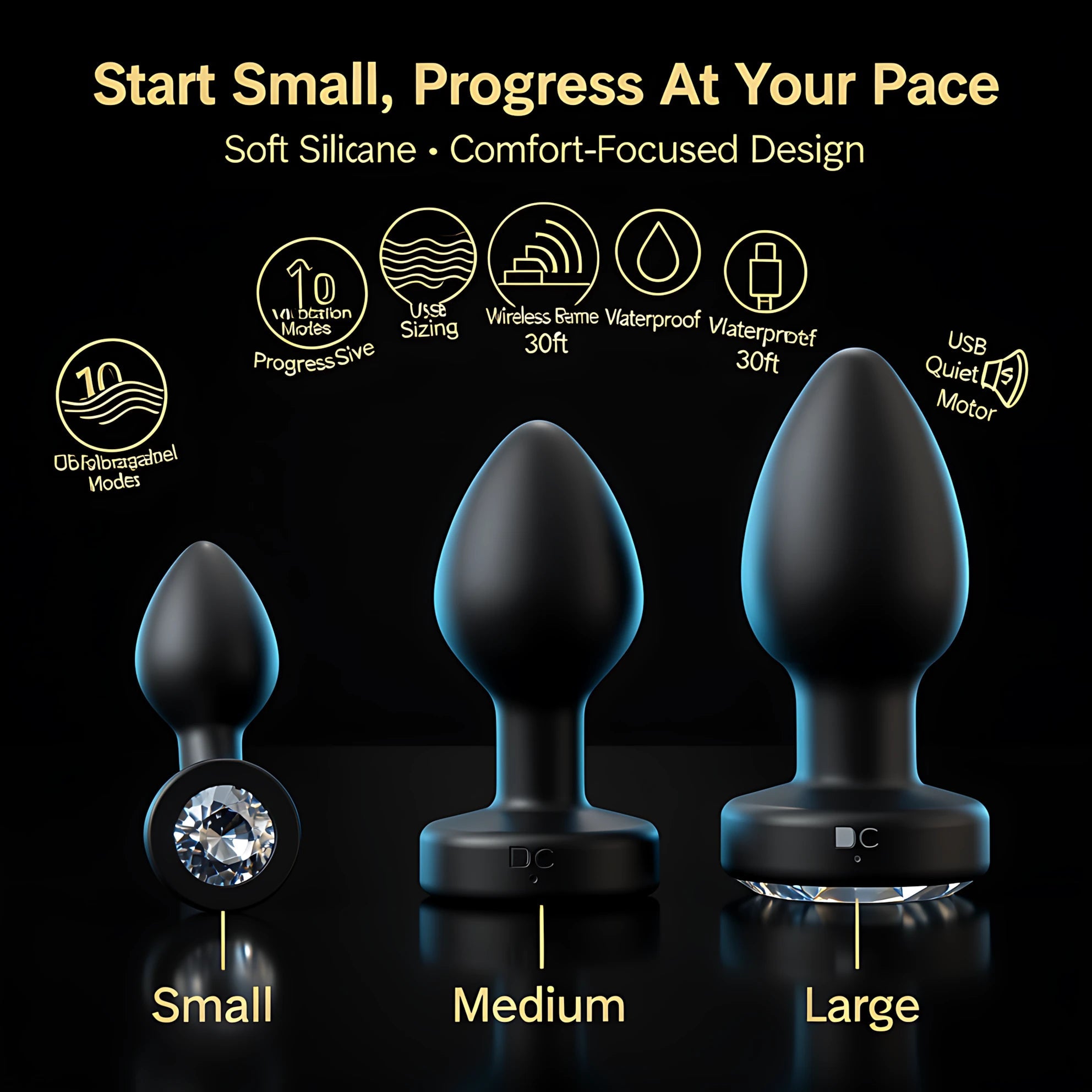 Vibrating Anal Plug with Remote Control | Silicone Butt Plug 10 Modes Prostate Massager - Mairalea