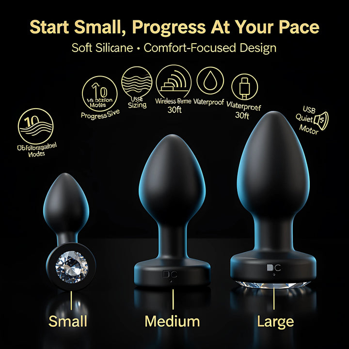 Vibrating Anal Plug with Remote Control | Silicone Butt Plug 10 Modes Prostate Massager - Mairalea