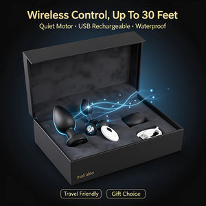 Vibrating Anal Plug with Remote Control | Silicone Butt Plug 10 Modes Prostate Massager - Mairalea