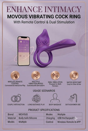 Vibrating Cock Ring Couples Sex Toy, Dual Ring Vibrator with Clitoral & G-Spot Stimulation - Mairalea