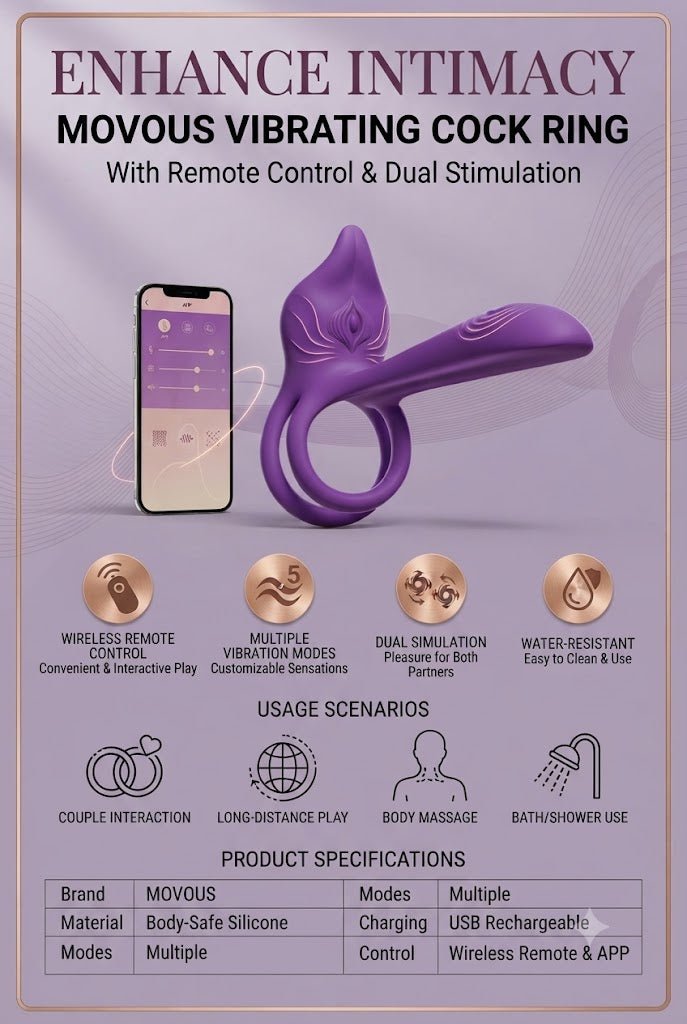 Vibrating Cock Ring Couples Sex Toy, Dual Ring Vibrator with Clitoral & G-Spot Stimulation - Mairalea