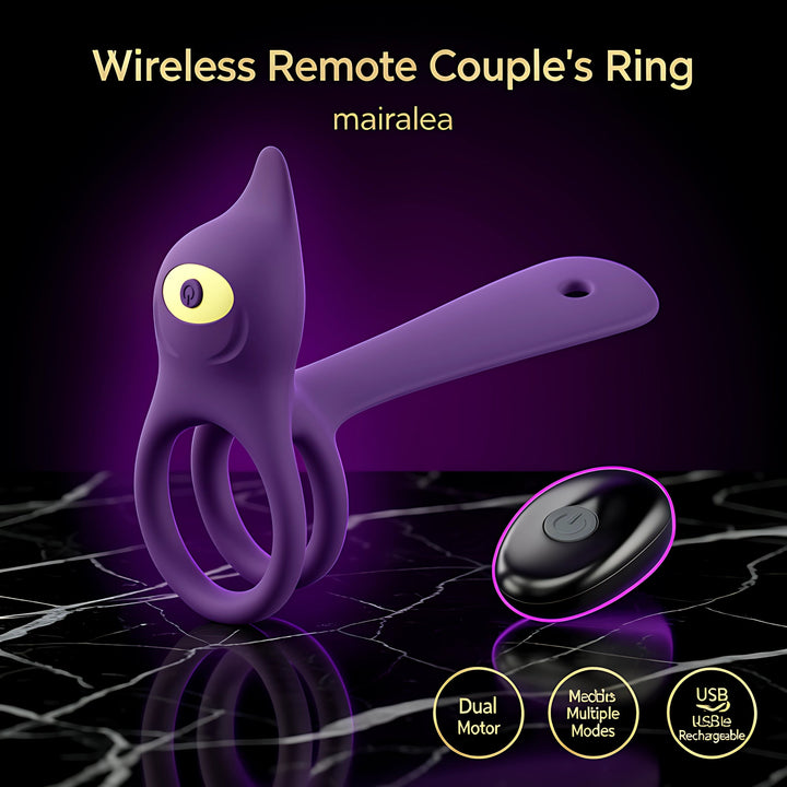 Vibrating Cock Ring Couples Sex Toy, Dual Ring Vibrator with Clitoral & G-Spot Stimulation - Mairalea