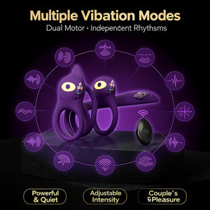 Vibrating Cock Ring Couples Sex Toy, Dual Ring Vibrator with Clitoral & G-Spot Stimulation - Mairalea