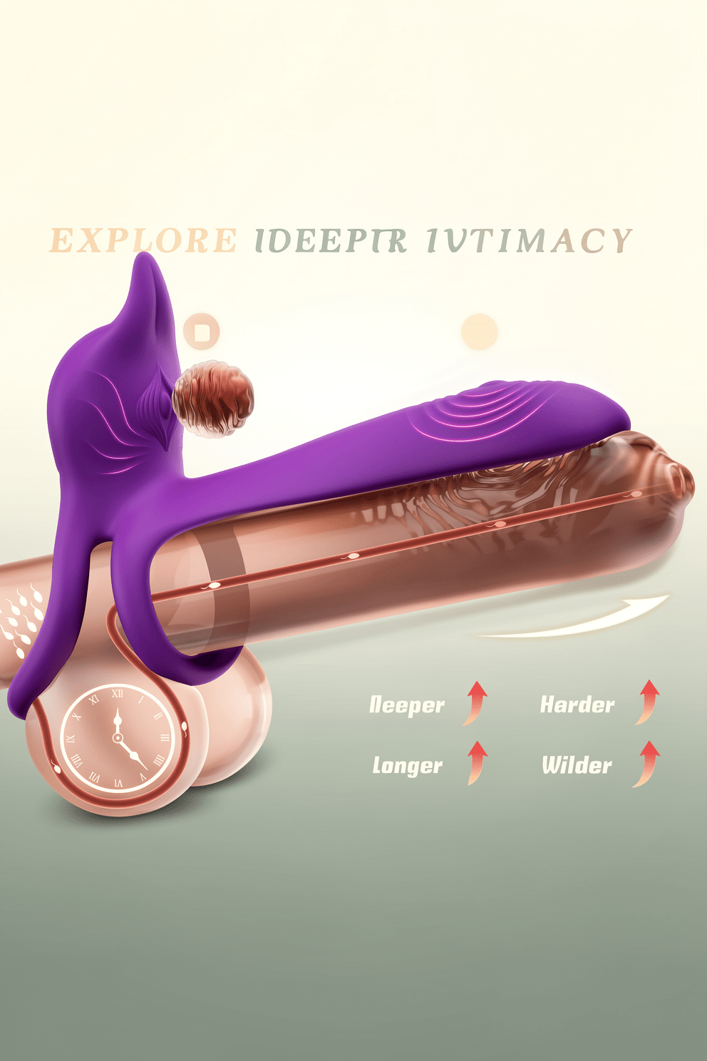 Vibrating Cock Ring Couples Sex Toys - MOOLIGIRL Dual Penis Ring Vibrator with Fox-Shaped Clitoral Stimulator & 4.6in G Spot Vibrator, 10 Vibration Adult Toys for Men Women, Nipple Clamps Toy Jewlery - Mairalea