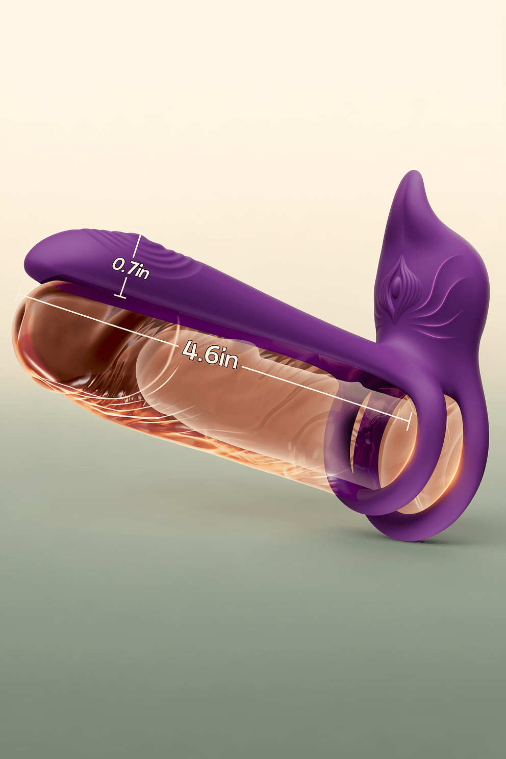 Vibrating Cock Ring Couples Sex Toys - MOOLIGIRL Dual Penis Ring Vibrator with Fox-Shaped Clitoral Stimulator & 4.6in G Spot Vibrator, 10 Vibration Adult Toys for Men Women, Nipple Clamps Toy Jewlery - Mairalea