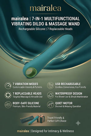 Vibrating Dildo G-Spot Vibrator, 10 Modes Silicone Clitoral & Nipple Stimulator for Women - Mairalea