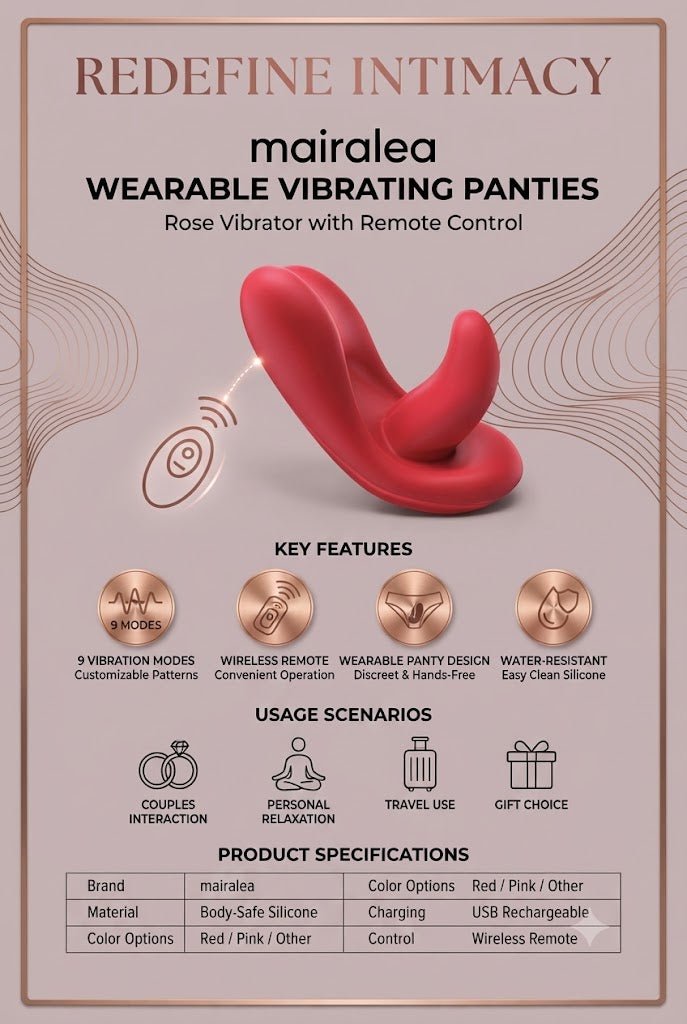 Vibrating Panties | Remote Control Wearable Underwear with Multiple Speeds - Mairalea