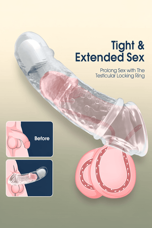 Vibrating Penis Sleeve for Couples – Penis Extender Sleeve Adds Girth & Length, Remote Control Cock Sleeve with Multiple Vibration Modes, Stretchy Fit, Waterproof Male Enhancer, 2-Pack - Mairalea