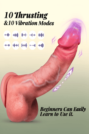 Vibrator Sex Toys Thrusting Dildo, Realistic Safety Silicone G Spot Dildo with 10 Thrusting & 10 Vibrating Mode for Vagina Anal Sex Stimulation, Soft Penis Vibrators Adult Sex Toy for Women and Couple - Mairalea