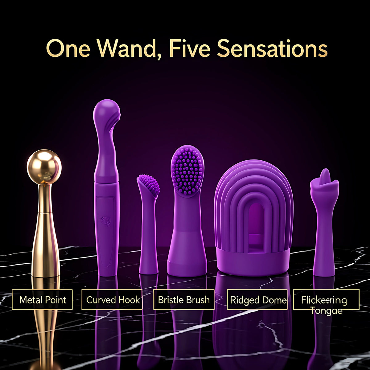 Vibrator Wand with 100 Custom Modes & Replaceable Massage Heads - Mairalea