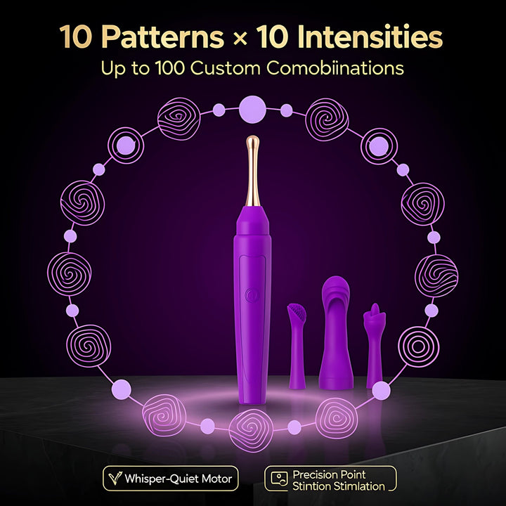 Vibrator Wand with 100 Custom Modes & Replaceable Massage Heads - Mairalea
