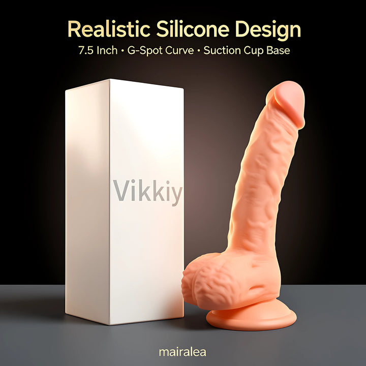 Vikkiy 7.5 Inch Dildo – Realistic Silicone G-Spot Dildo with Suction Cup Base - Mairalea