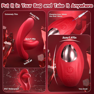 Wearable Rose 2026 New Travel Mini Panties Remote Control Toys Underwear for Women Vibrate Panties Device 9 Speeds Great for Her On Date Nigh HAB5 (red2) - Mairalea