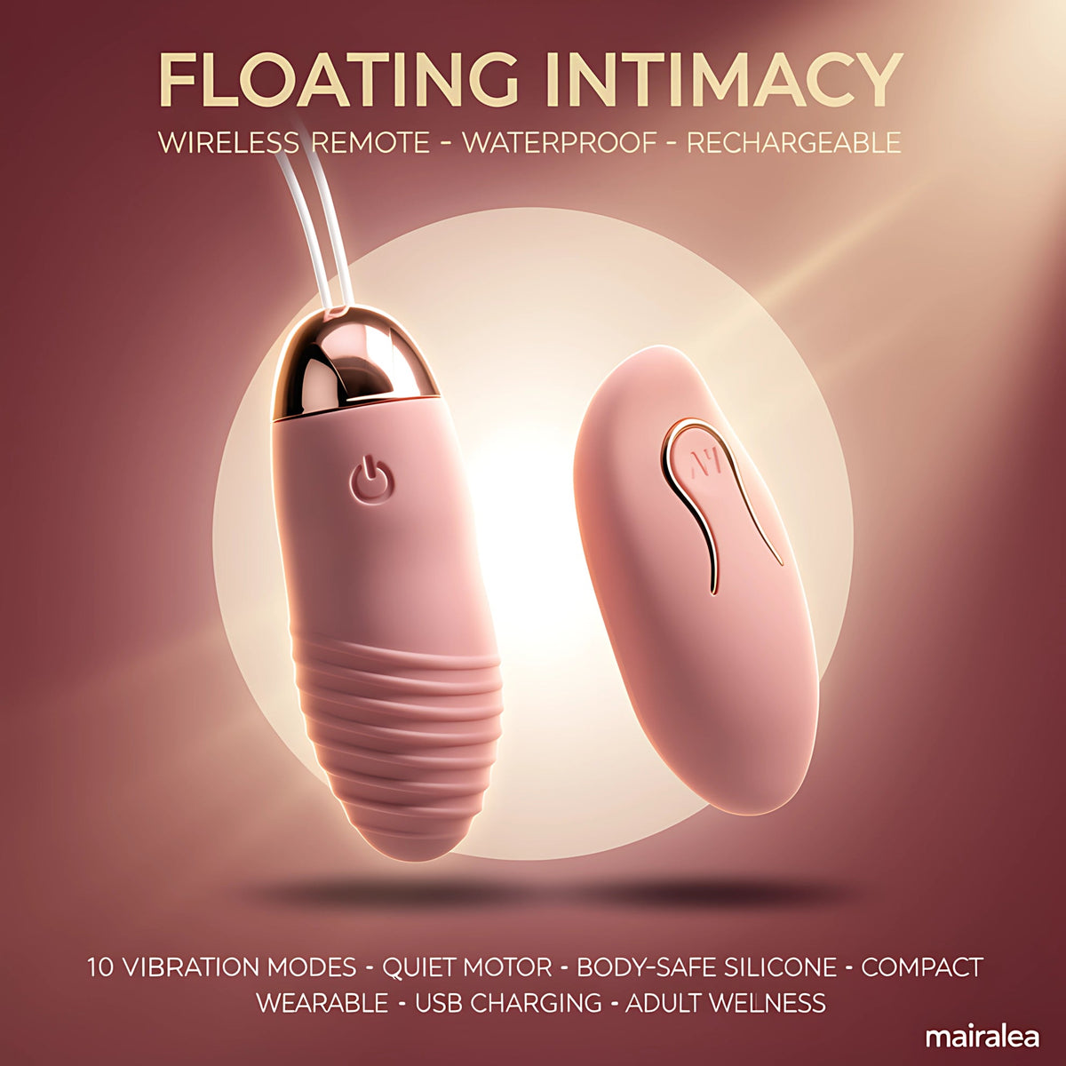 Wireless Vibrating Egg | Remote Control Wearable Love Egg, Waterproof, Multiple Modes, Quiet - Mairalea